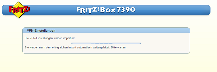 Import der neuen Konfigurationseinstellungen