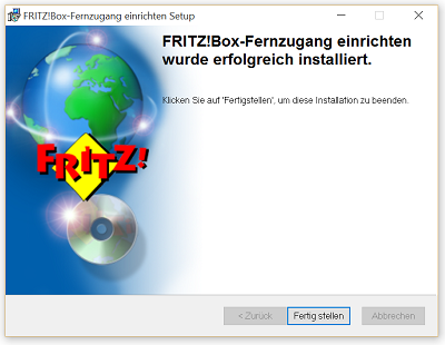 Erfolgreiche Installation Fritz!Box-Fernzugang