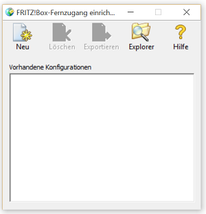 Einrichtung eines neuen Benutzers im Fritz!Box-Fernzugangsprogramm