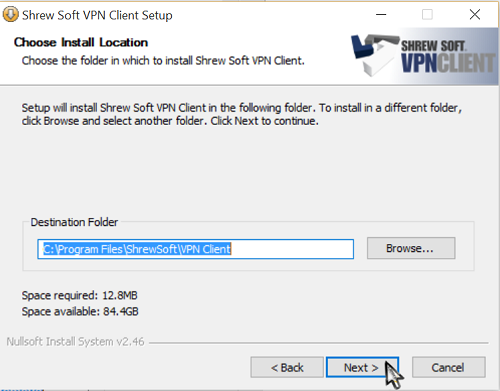 Letzter Schritt der Shrewsoft installation